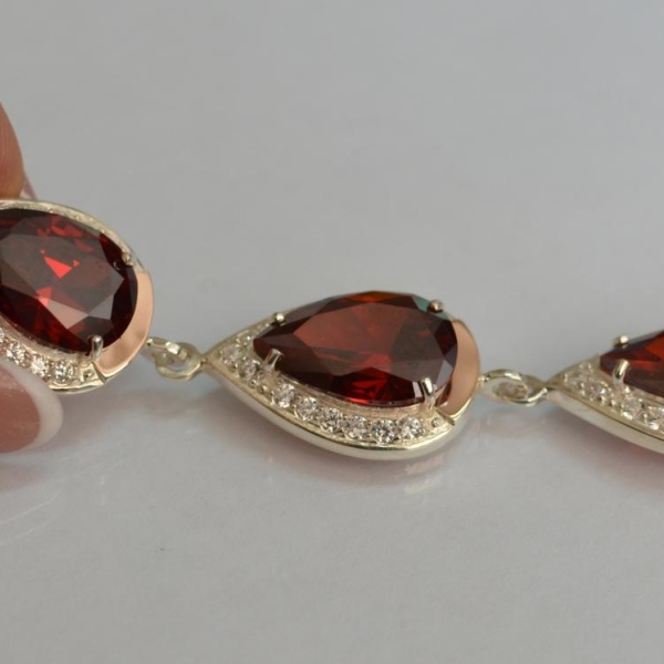 Браслет із срібла з золотом