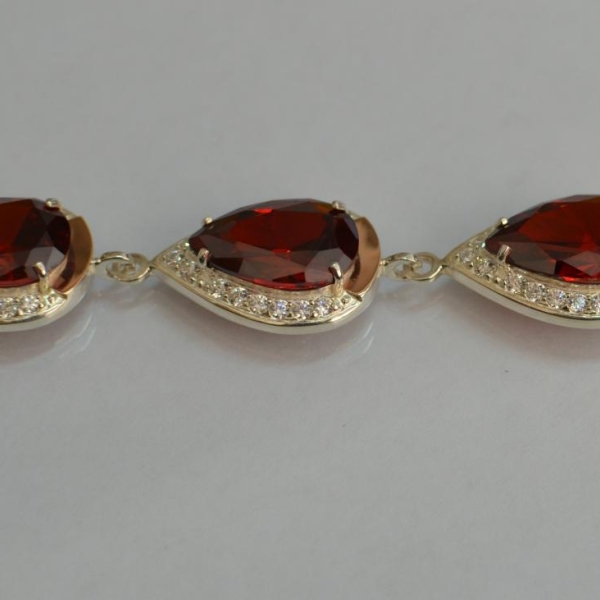 Браслет із срібла з золотом