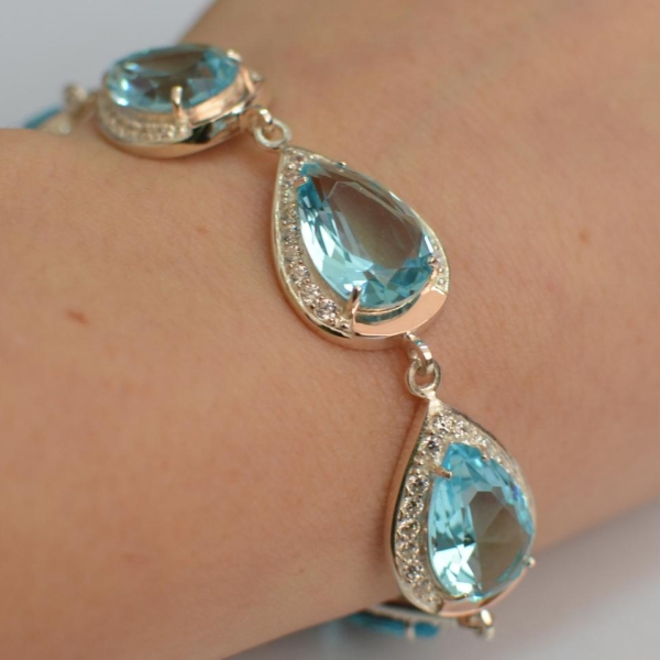 Браслет із срібла з золотом