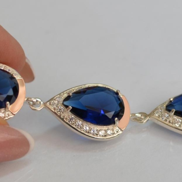 Браслет із срібла з золотом