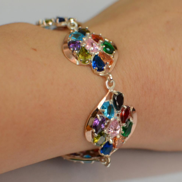 Срібний браслет з золотом