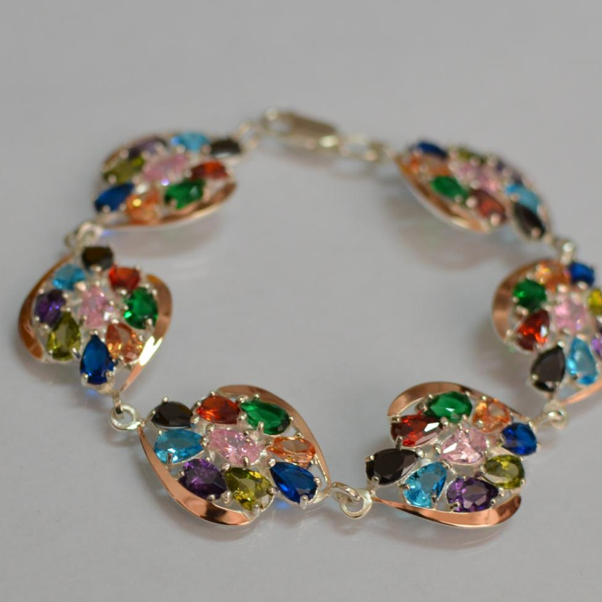 Срібний браслет з золотом