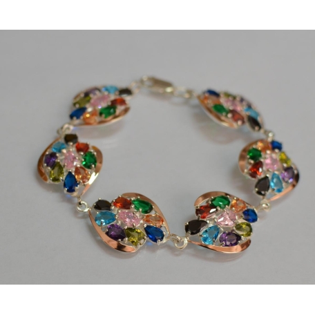 Серебряный браслет с золотом