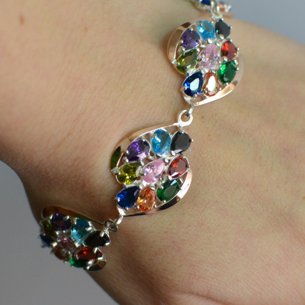 Срібний браслет з золотом