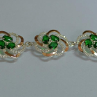 Серебряный браслет с золотыми вставками