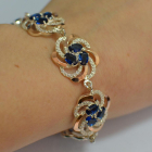 Серебряный браслет с золотыми вставками