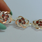 Серебряный браслет с золотыми вставками