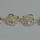 Серебряный браслет с золотыми вставками