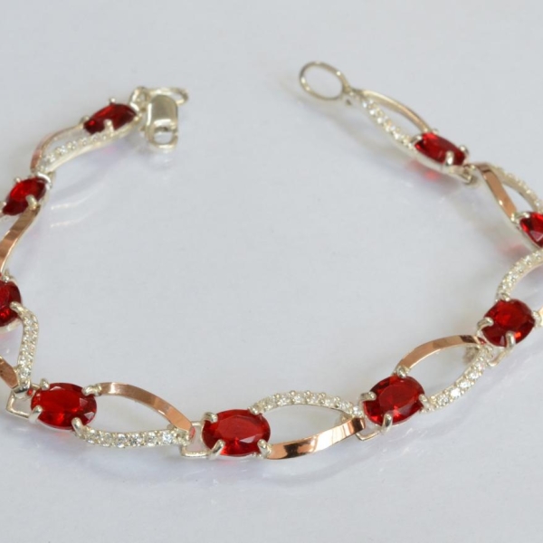 Браслет срібний з золотом