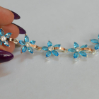 Срібний браслет з напайками із золота