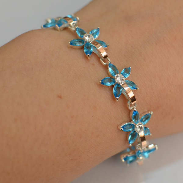 Срібний браслет з напайками із золота