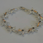 Срібний браслет з напайками із золота