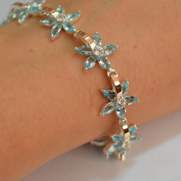 Срібний браслет з напайками із золота