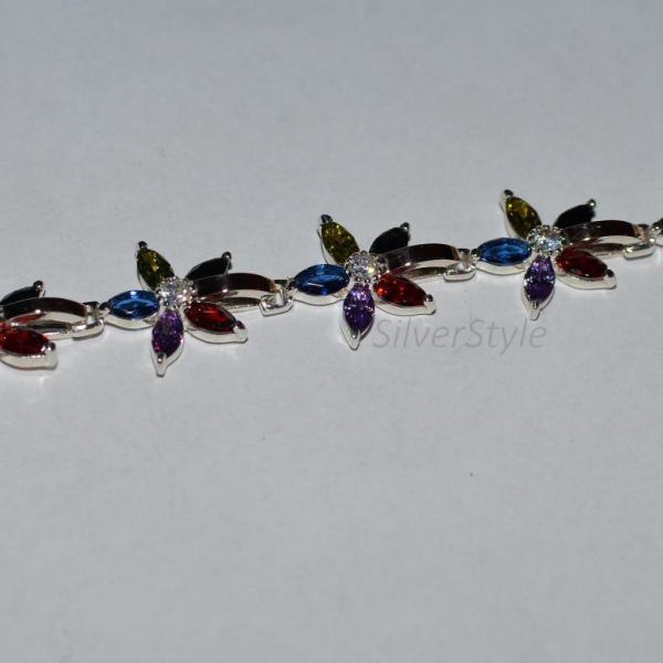 Срібний браслет з напайками із золота