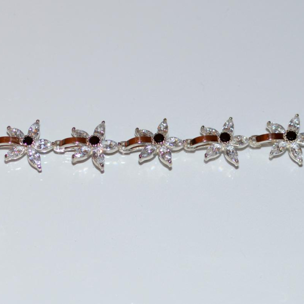 Срібний браслет з напайками із золота