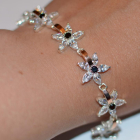 Срібний браслет з напайками із золота