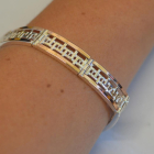 Срібний браслет з пластинами із золота