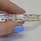 Срібний браслет з пластинами із золота