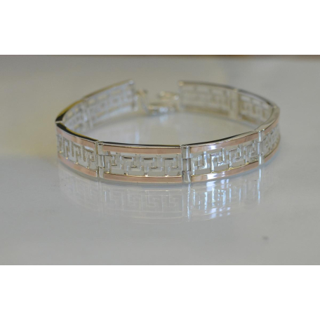 Серебряный браслет с пластинами из золота