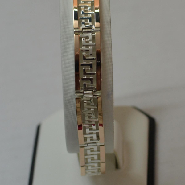 Срібний браслет з пластинами із золота