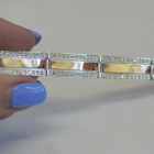 Серебряный браслет с пластинами из золота