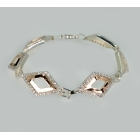 Срібний браслет з напайками із золота