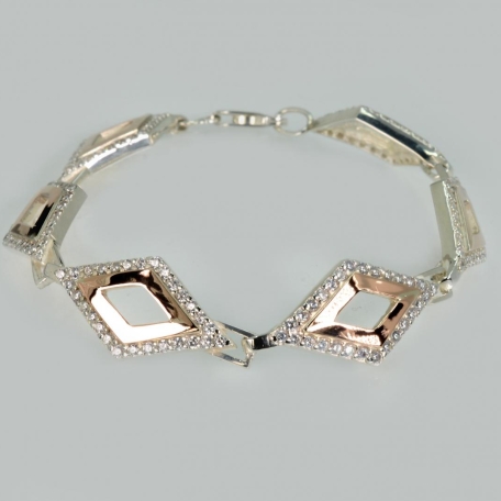 Срібний браслет з напайками із золота