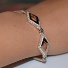 Срібний браслет з напайками із золота