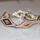 Срібний браслет з напайками із золота