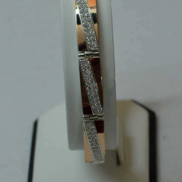 Срібний браслет зі вставками з золота