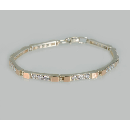 Серебряный браслет со вставками из золота