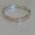 Срібний браслет  з накладками з золота