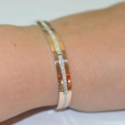 Срібний браслет  з накладками з золота