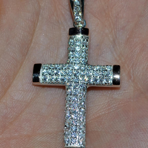 Срібний хрестик з золотими пластинами