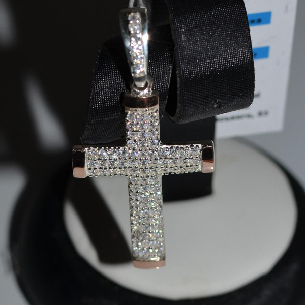 Срібний хрестик з золотими пластинами