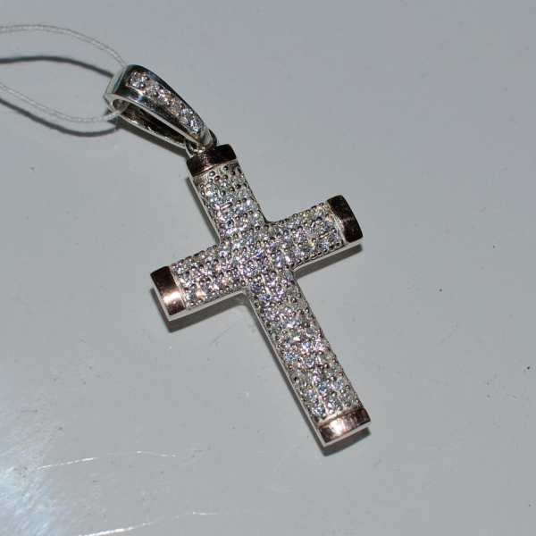 Срібний хрестик з золотими пластинами