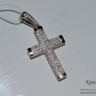 Срібний хрестик з золотими пластинами