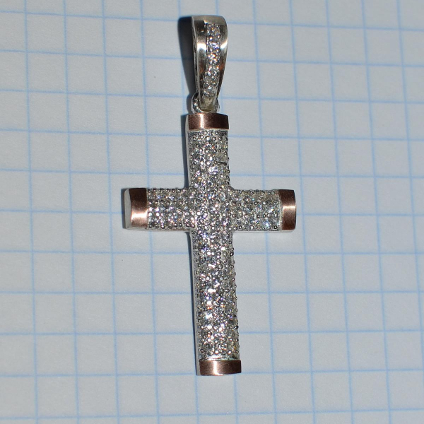 Срібний хрестик з золотими пластинами