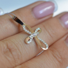 Срібний хрестик з золотими вставками