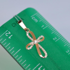 Срібний хрестик з золотими вставками