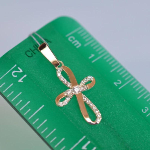 Срібний хрестик з золотими вставками