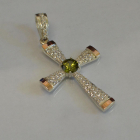 Срібний хрестик  з золотими вставками