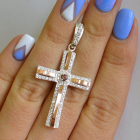 Срібний хрестик з напайками із золота