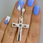 Срібний хрестик з напайками із золота