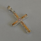 Срібний хрестик з напайками із золота