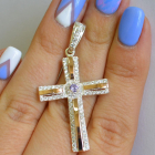 Срібний хрестик з напайками із золота