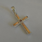 Срібний хрестик з напайками із золота