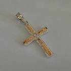 Срібний хрестик з напайками із золота