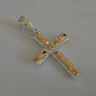 Срібний хрестик з напайками із золота