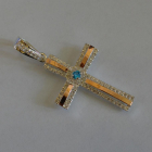 Срібний хрестик з напайками із золота